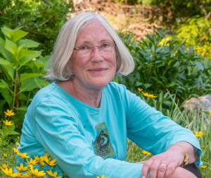 Story Landis in her garden at South Freeport, Maine